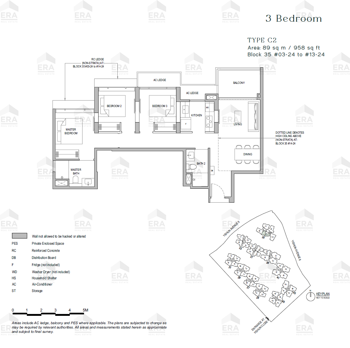 C2 · 958 sqft floor plan