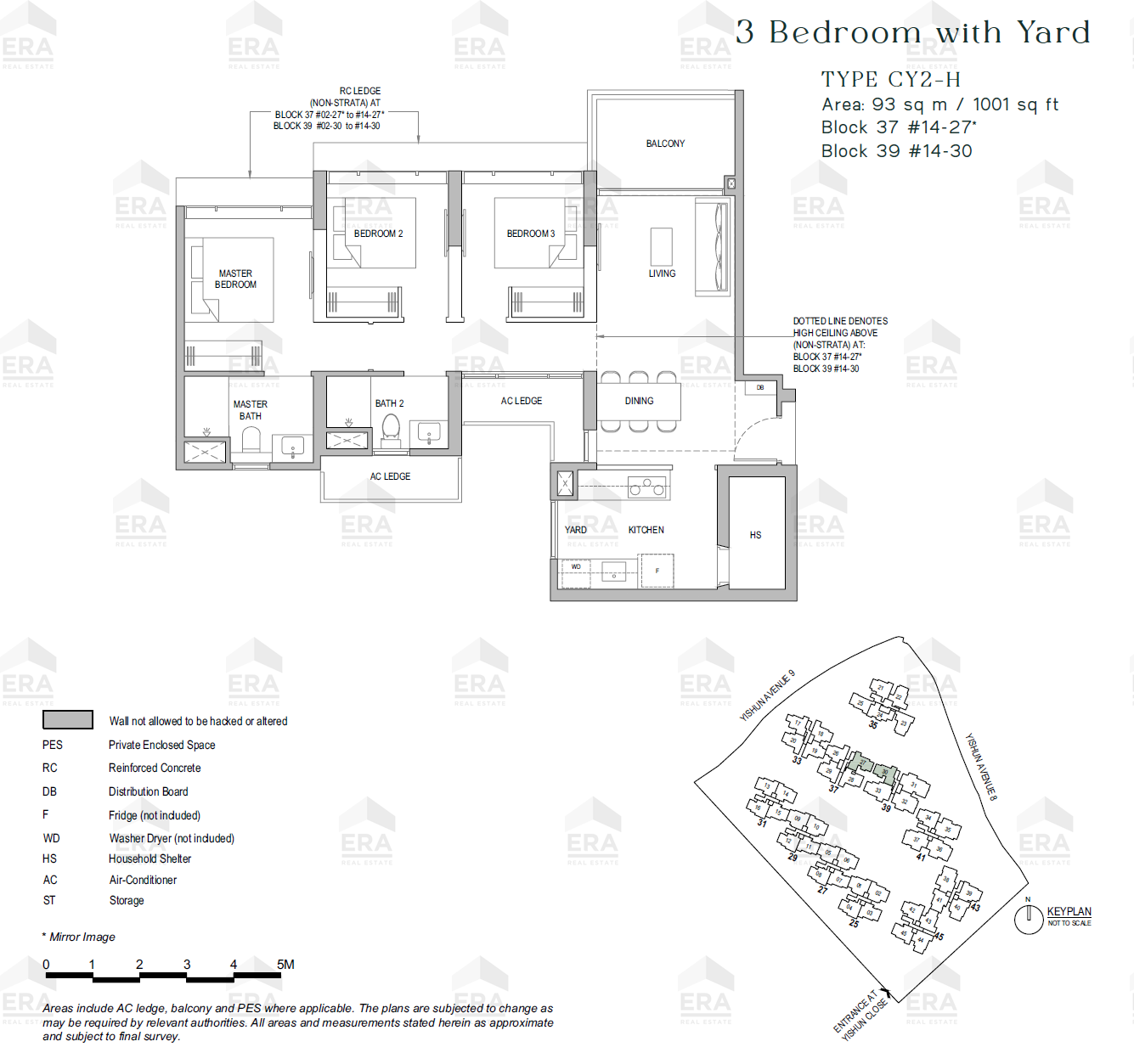 CY2-H · 1,001 sqft floor plan