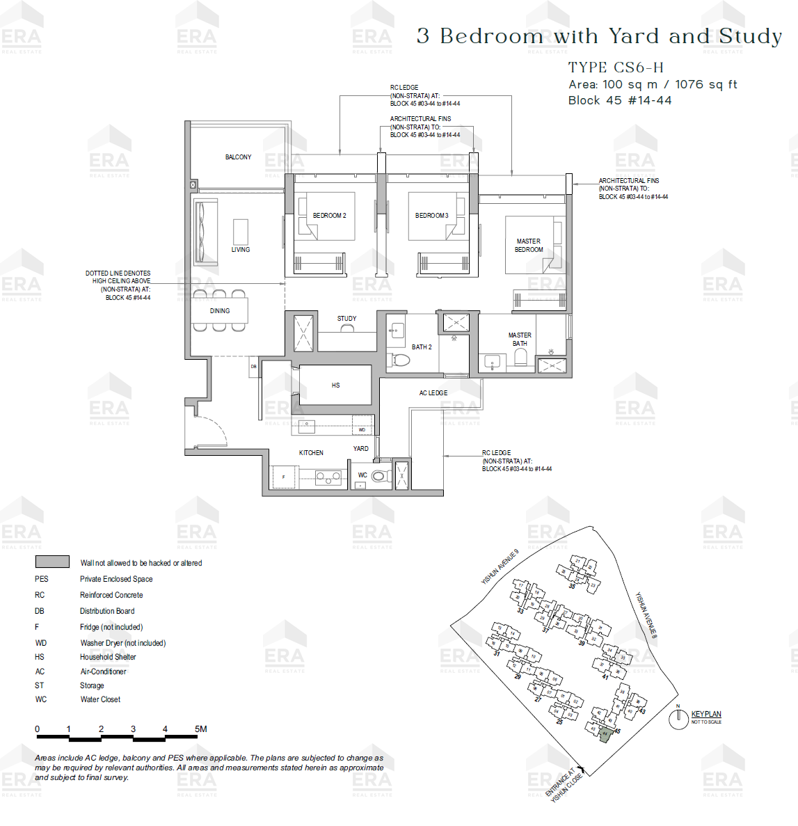 CS6-H · 1,076 sqft floor plan