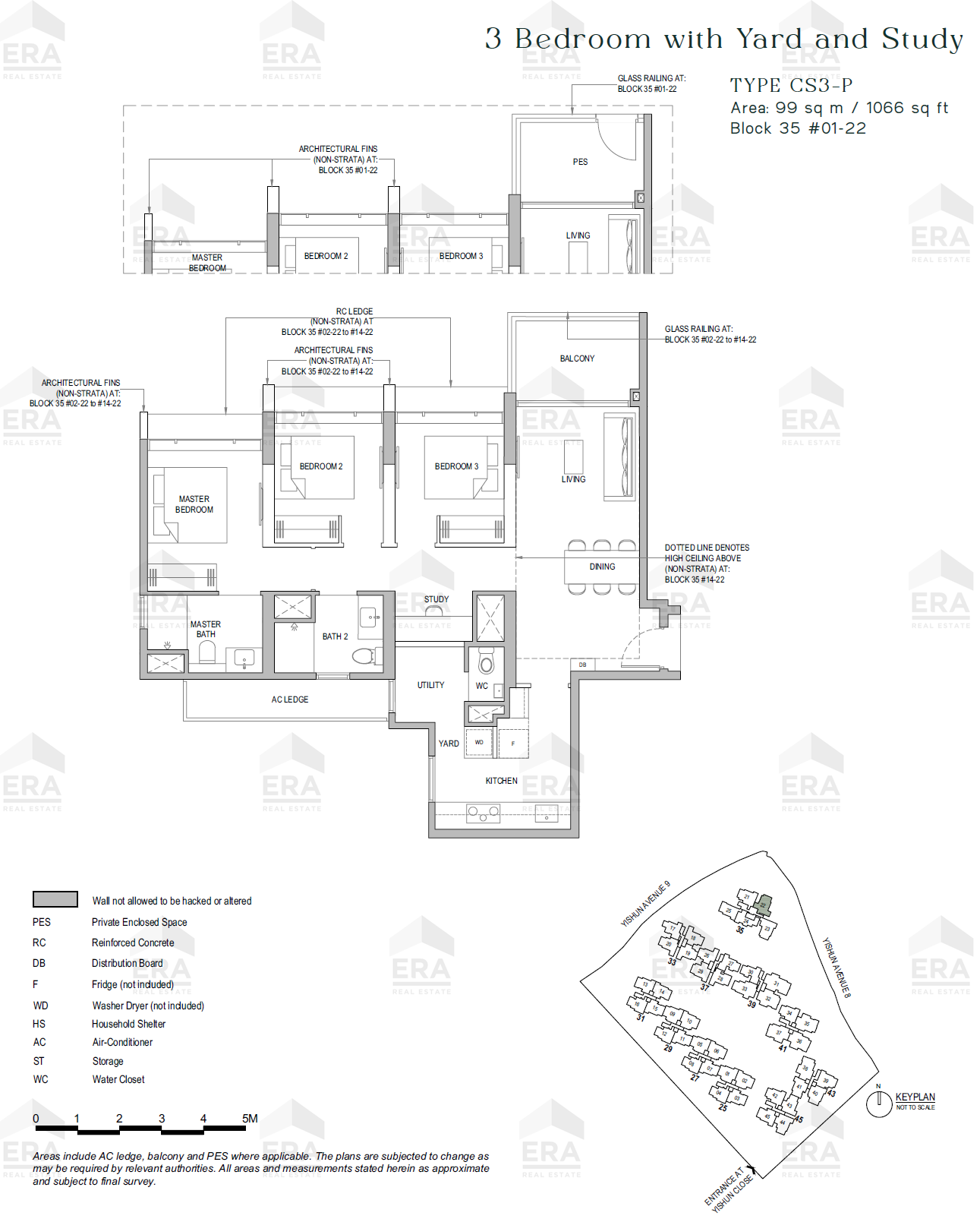 CS3-P · 1,066 sqft floor plan