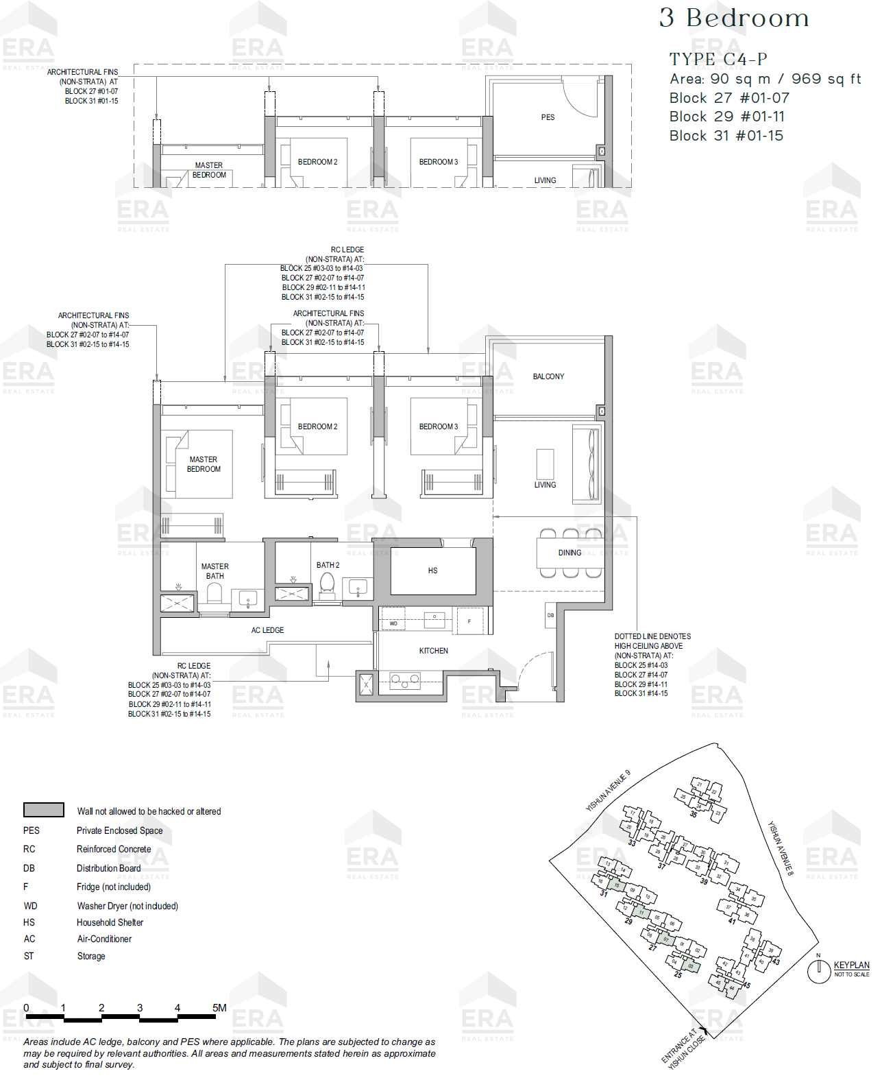 C4-P · 969 sqft floor plan
