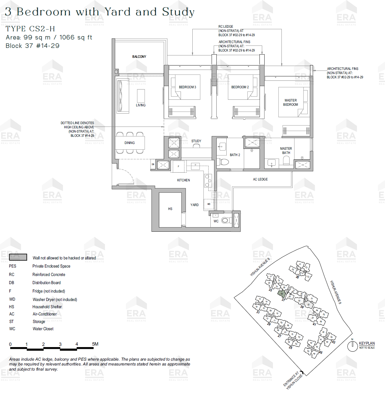 CS2-H · 1,066 sqft floor plan