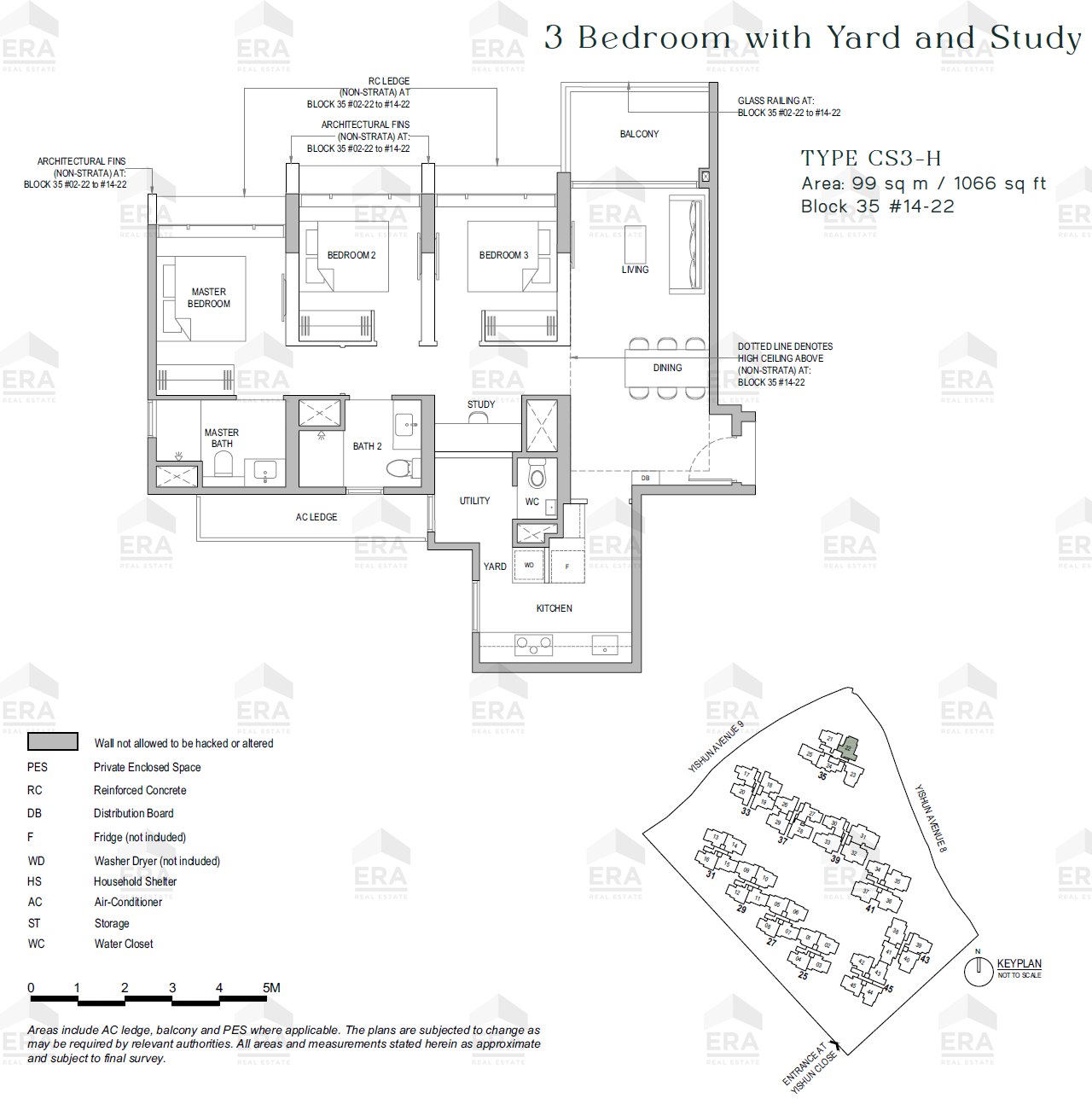 CS3-H · 1,066 sqft floor plan