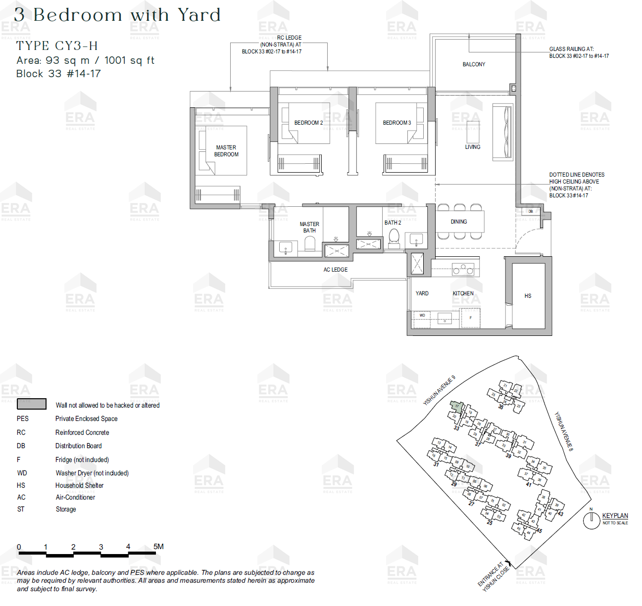 CY3-H · 1,001 sqft floor plan