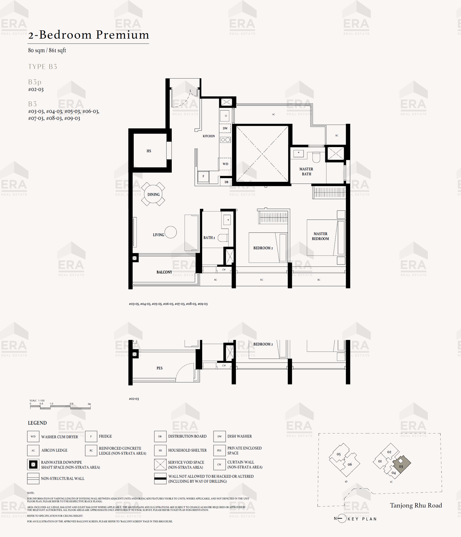 B3p · 861 sqft floor plan