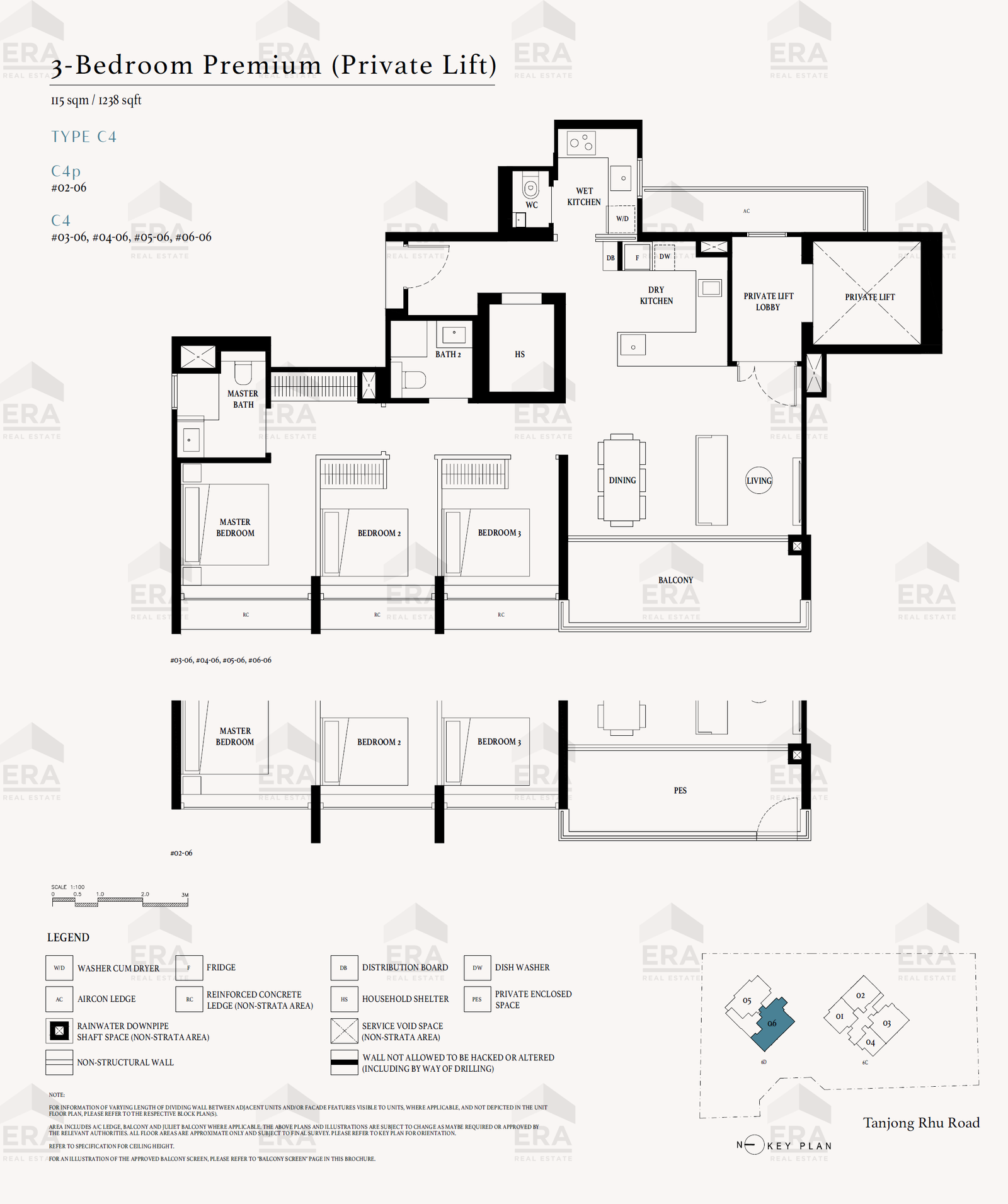 C4p · 1,238 sqft floor plan