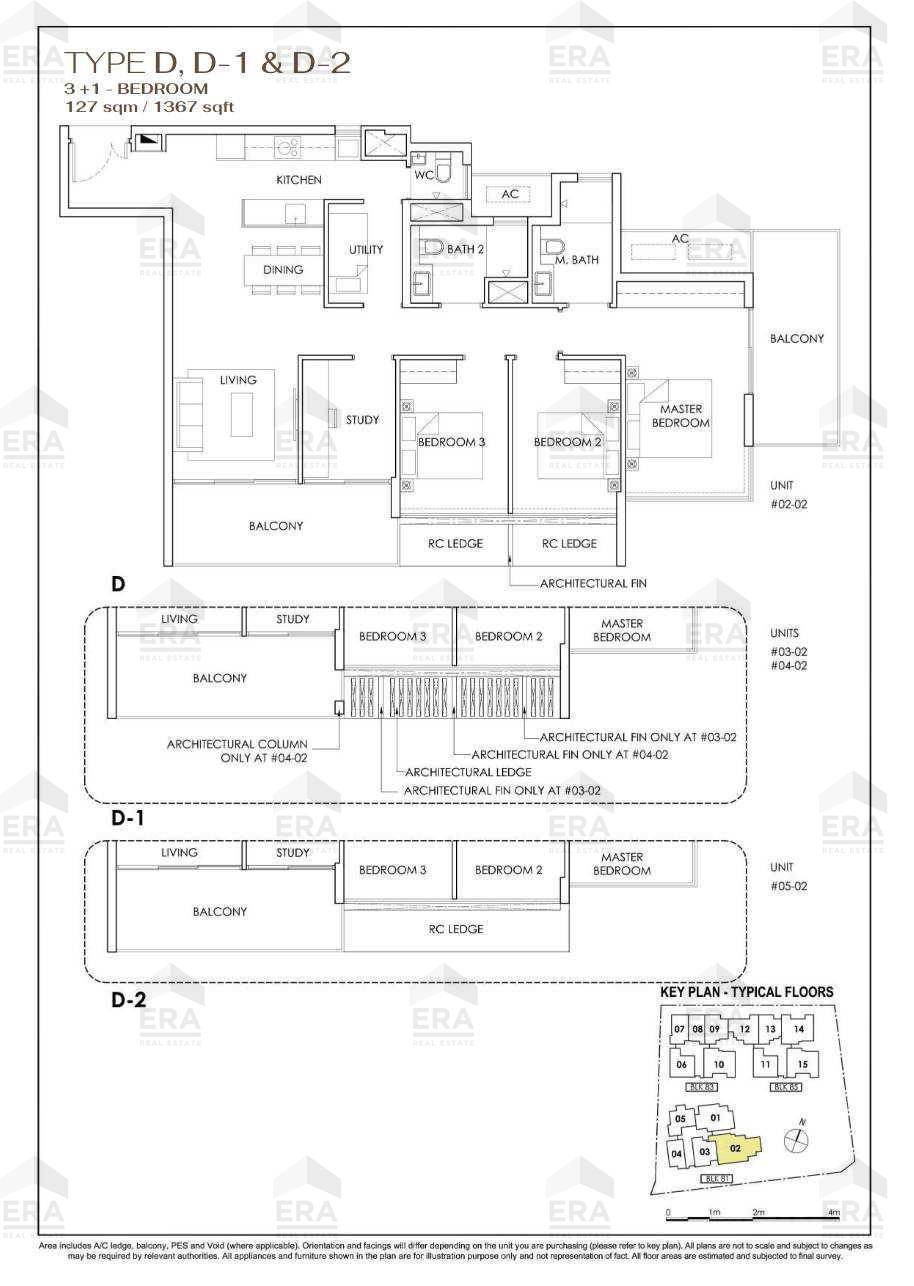 D-2 · 1,367 sqft floor plan