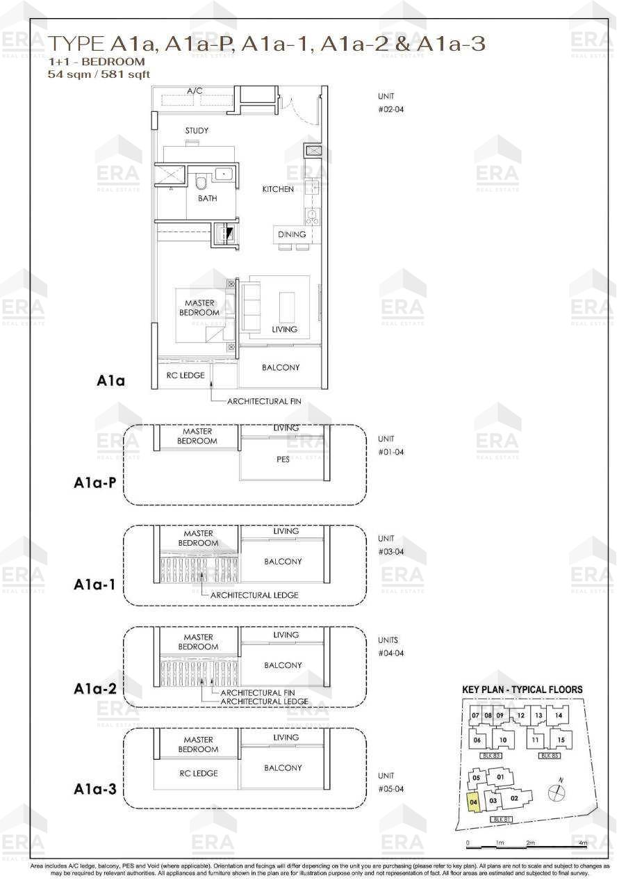 A1a-1 · 581 sqft floor plan