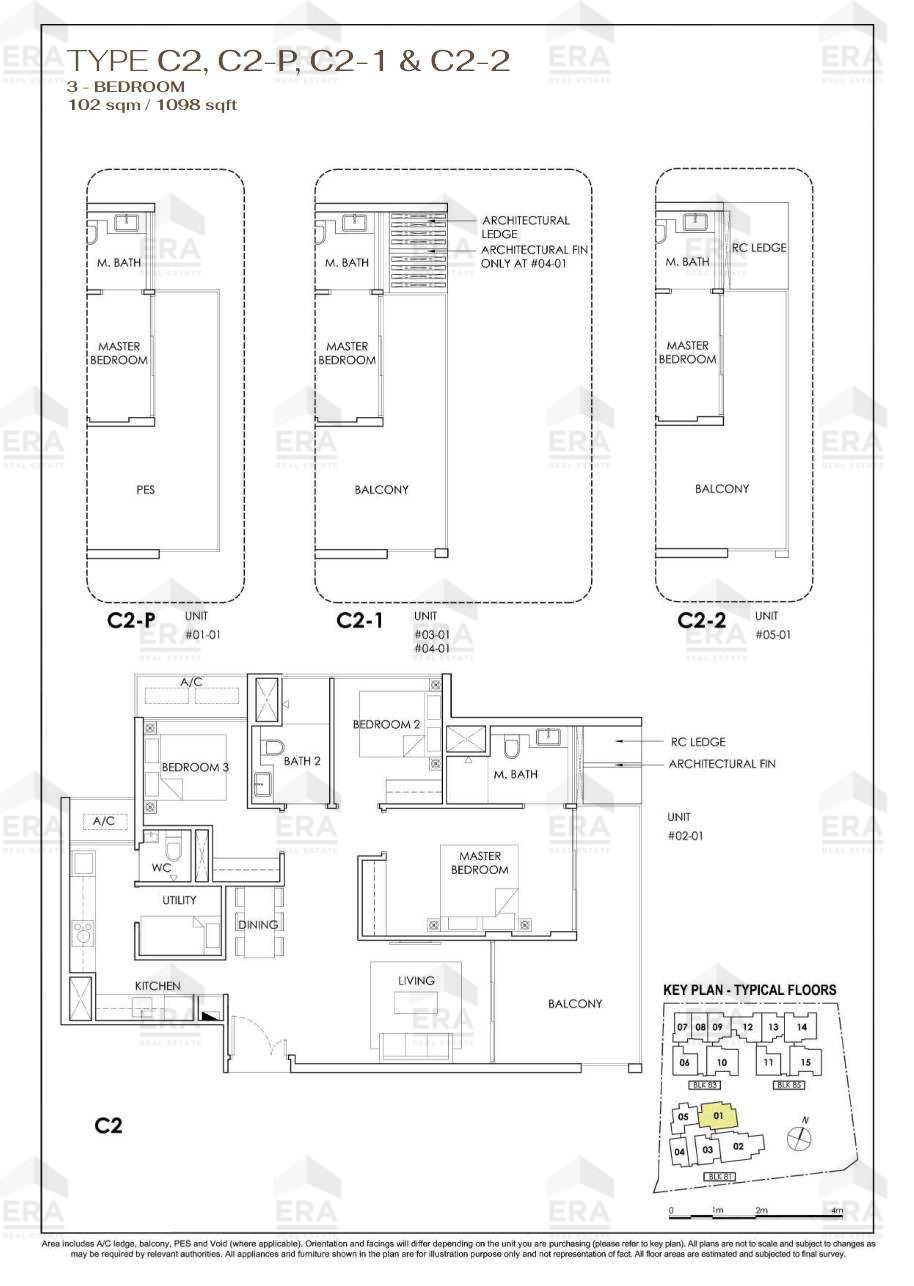 C2-2 · 1,098 sqft floor plan