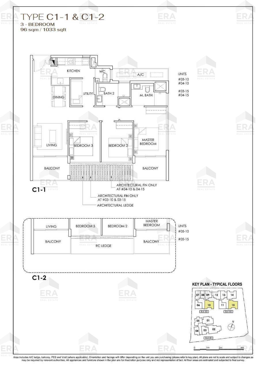 C1-2 · 1,033 sqft floor plan