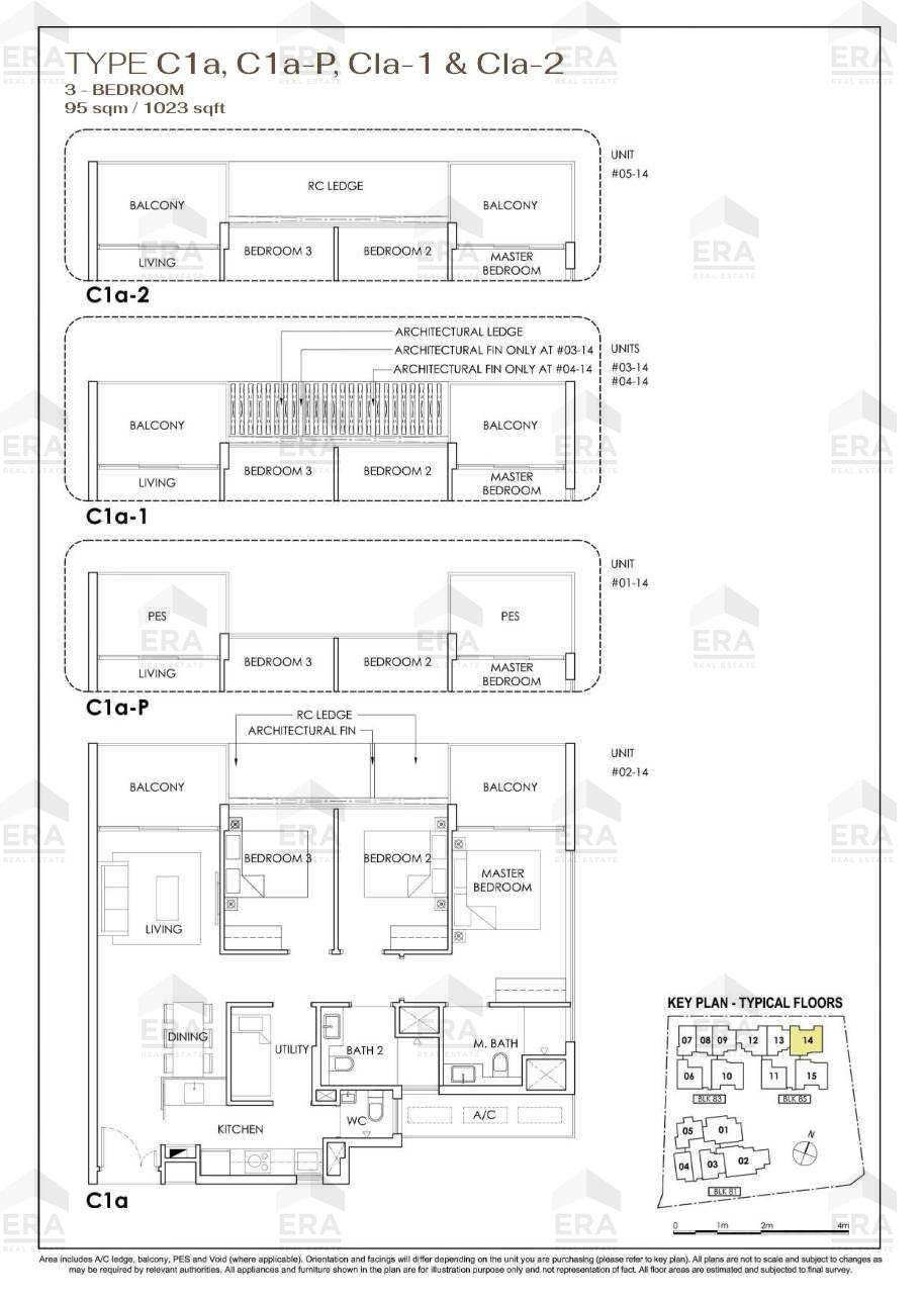 C1a-1 · 1,023 sqft floor plan