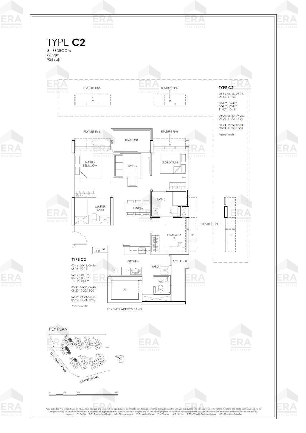 C2 · 926 sqft floor plan