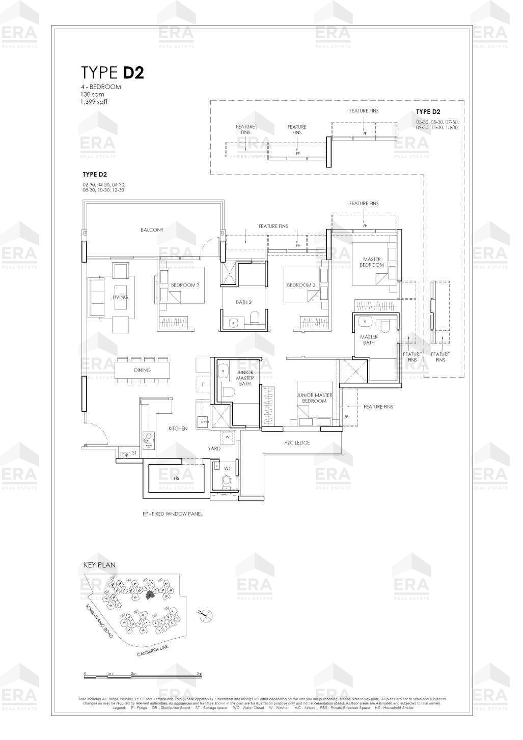 D2 · 1,399 sqft floor plan