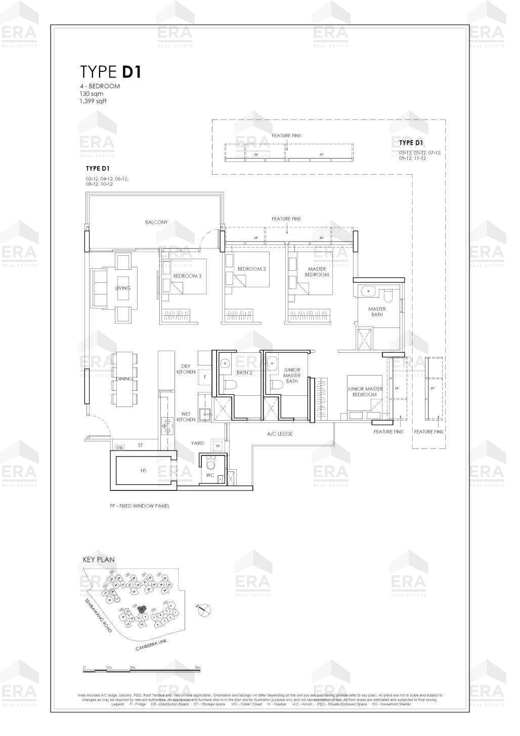 D1 · 1,399 sqft floor plan