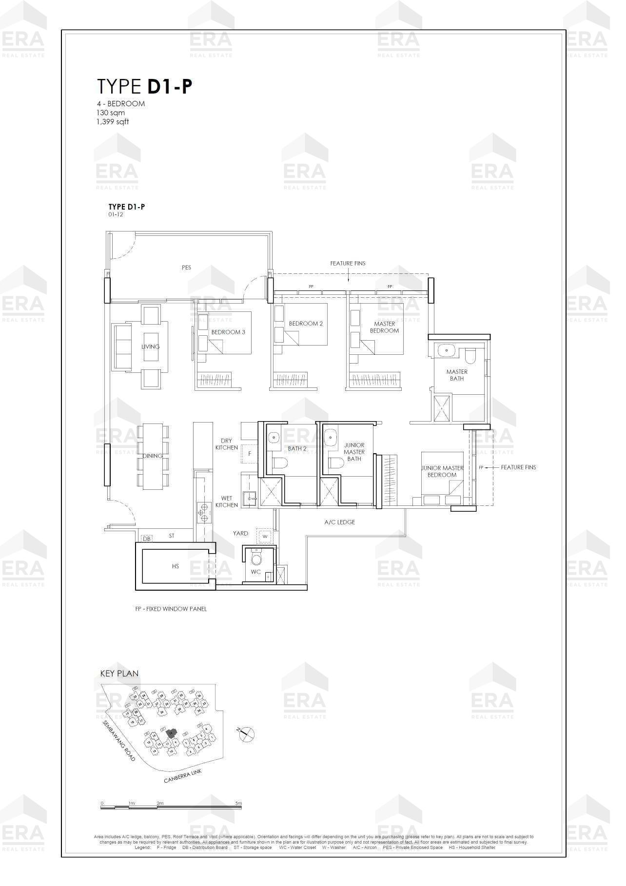 D1-P · 1,399 sqft floor plan