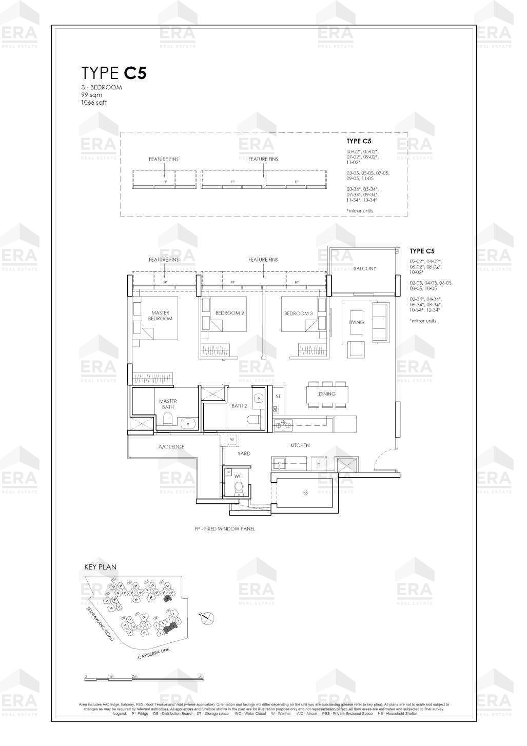 C5 · 1,066 sqft floor plan