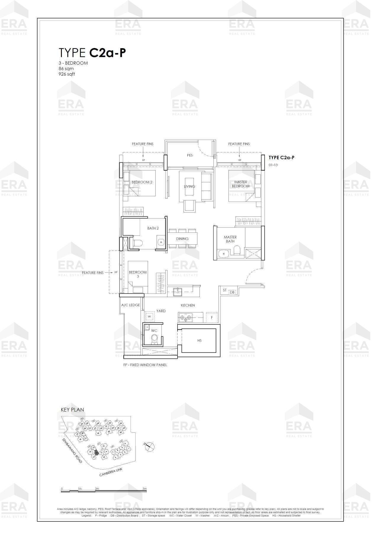 C2a-P · 926 sqft floor plan