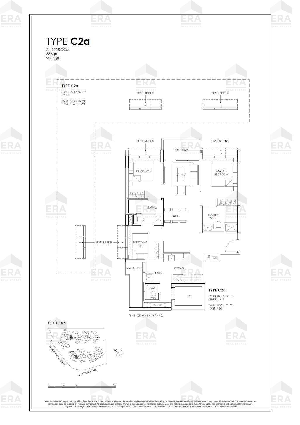 C2a · 926 sqft floor plan