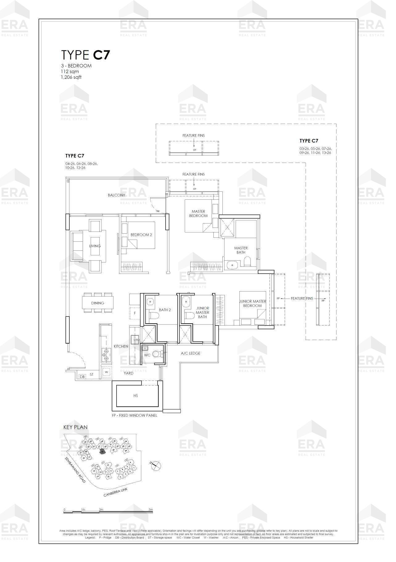C7 · 1,206 sqft floor plan