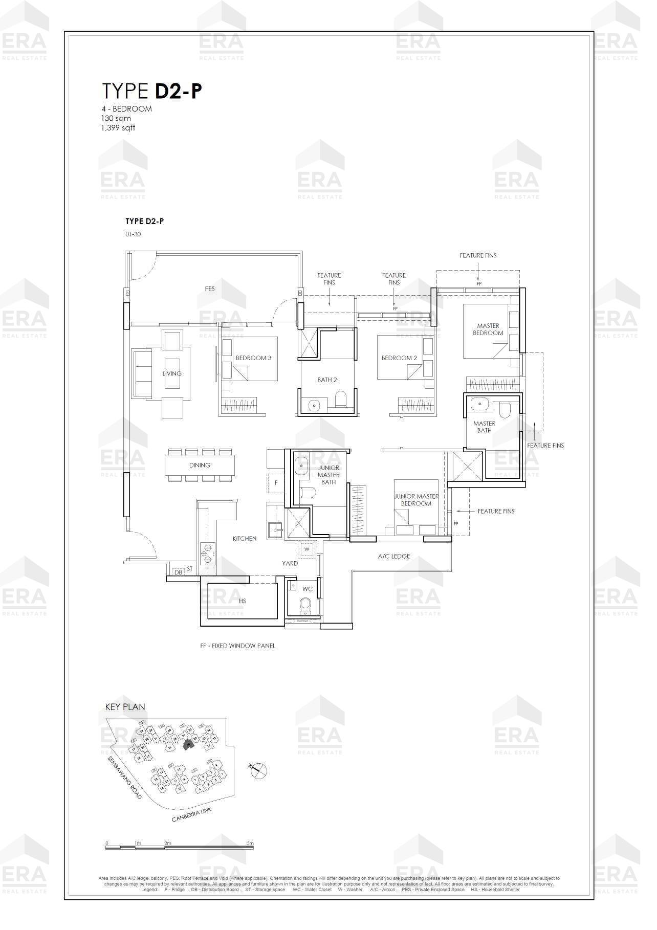 D2-P · 1,399 sqft floor plan