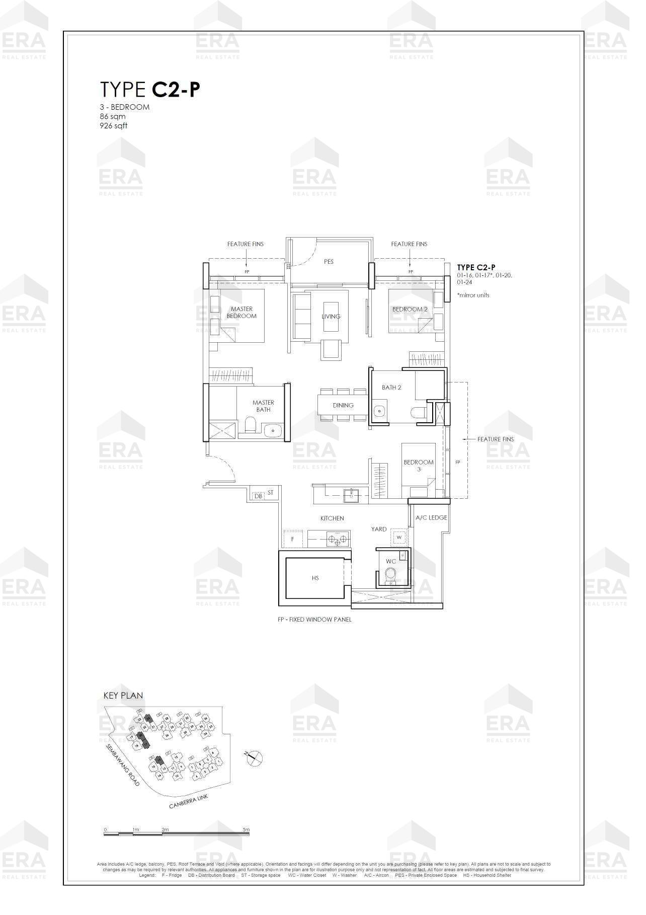 C2-P · 926 sqft floor plan