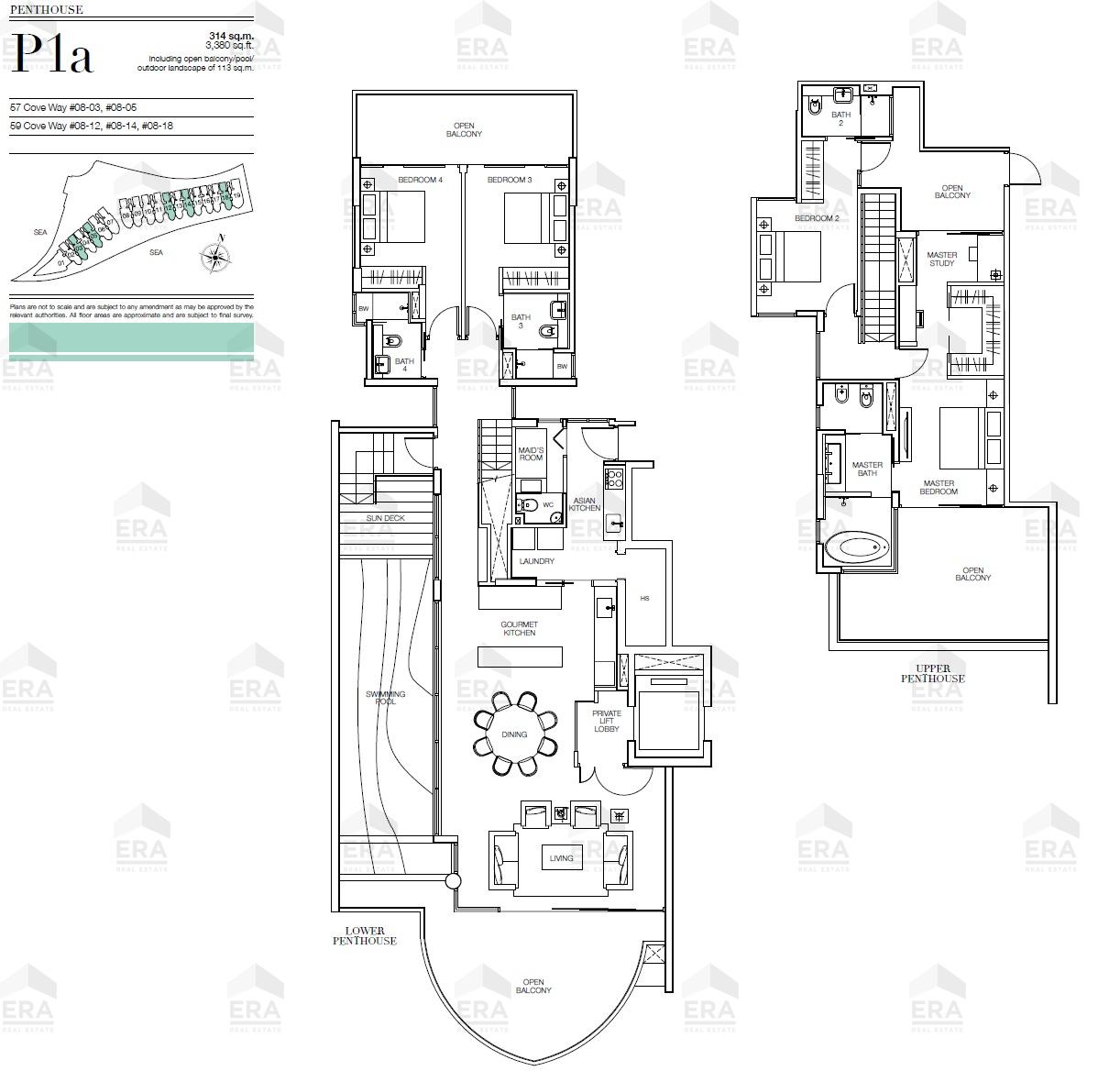 P1a · 3,380 sqft floor plan