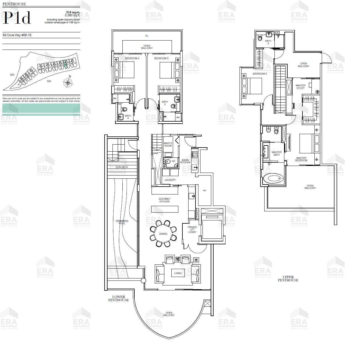 P1d · 3,380 sqft floor plan