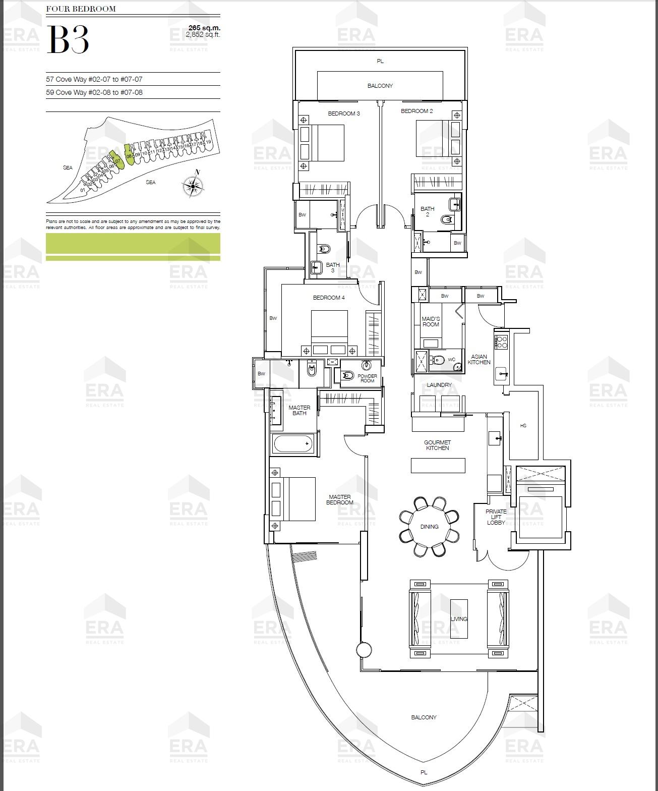 B3 · 2,852 sqft floor plan