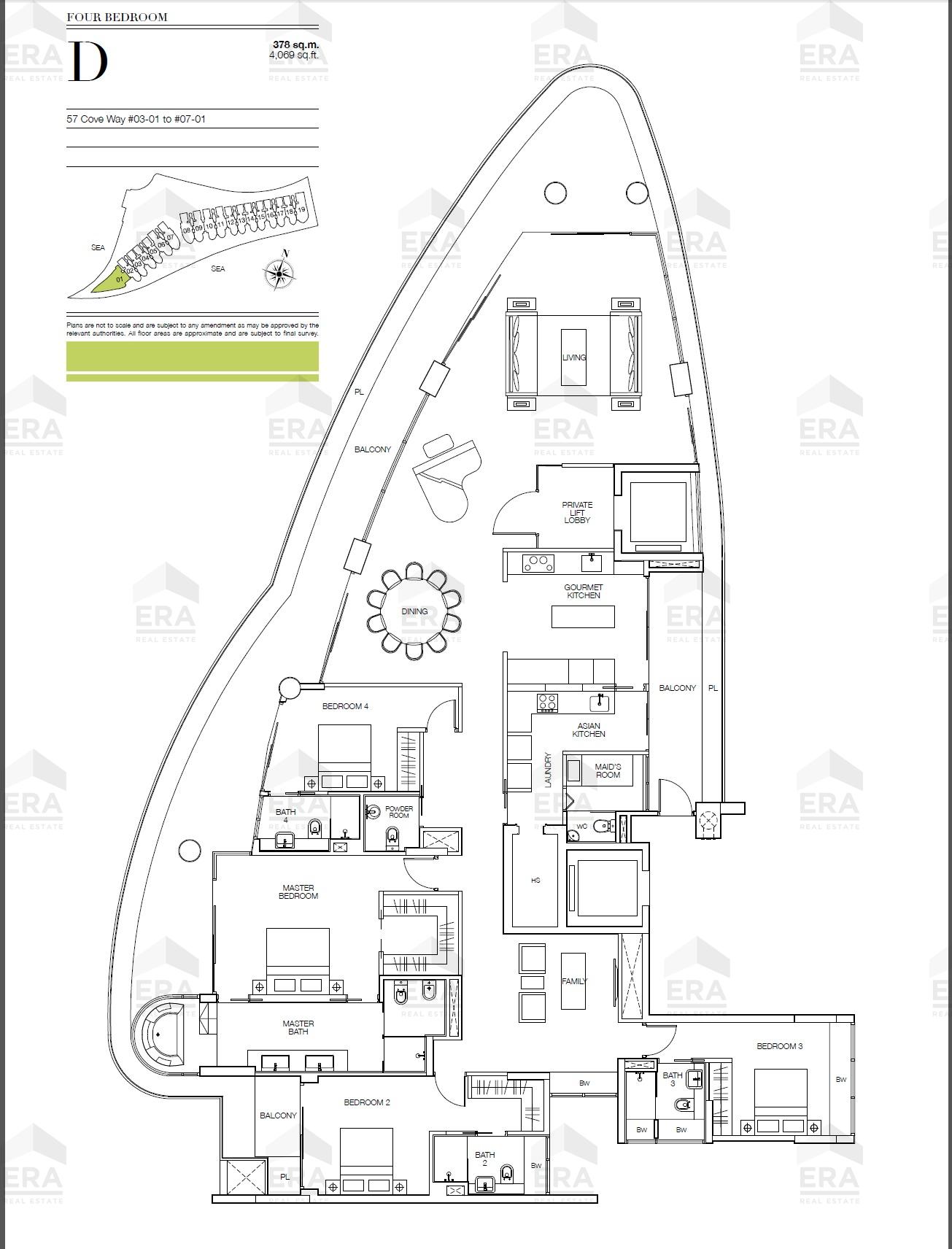 D · 4,069 sqft floor plan