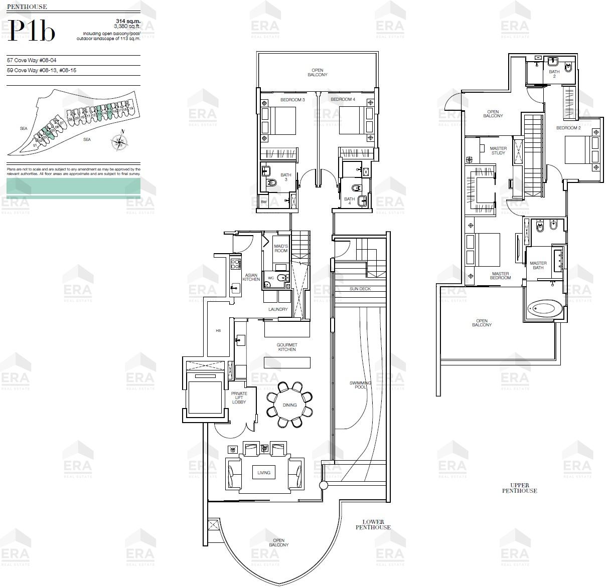 P1b · 3,380 sqft floor plan