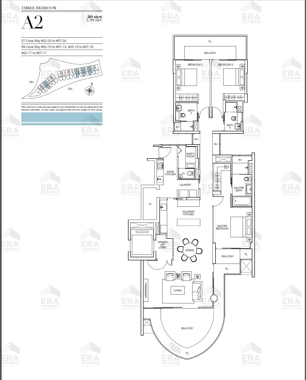 A2 · 2,164 sqft floor plan