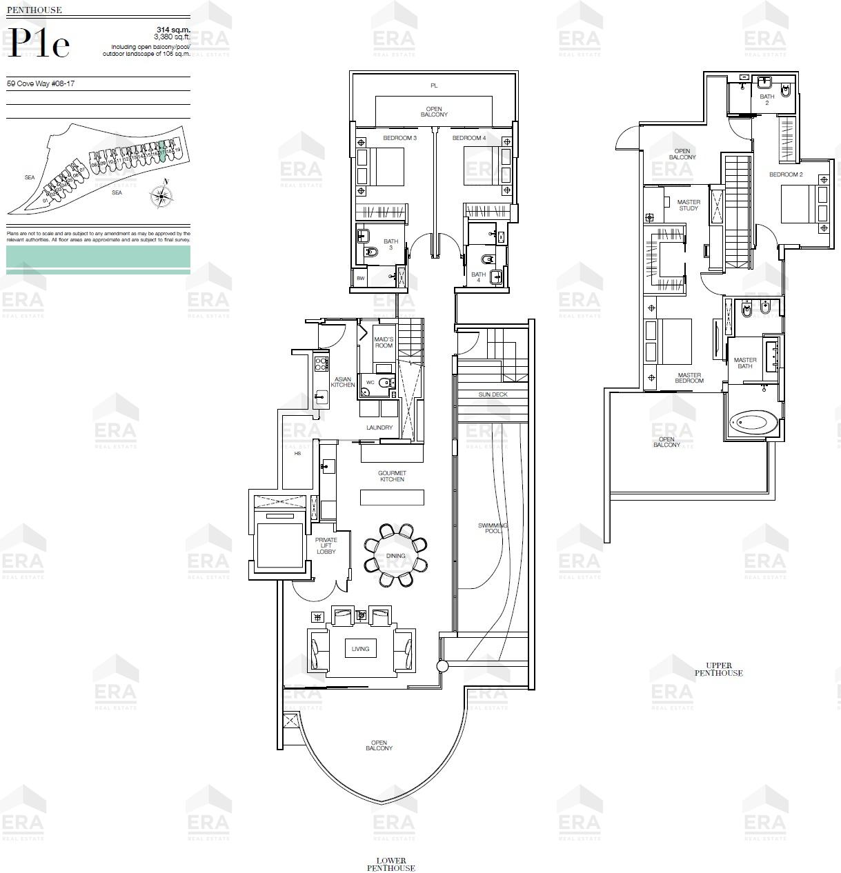 P1e · 3,380 sqft floor plan