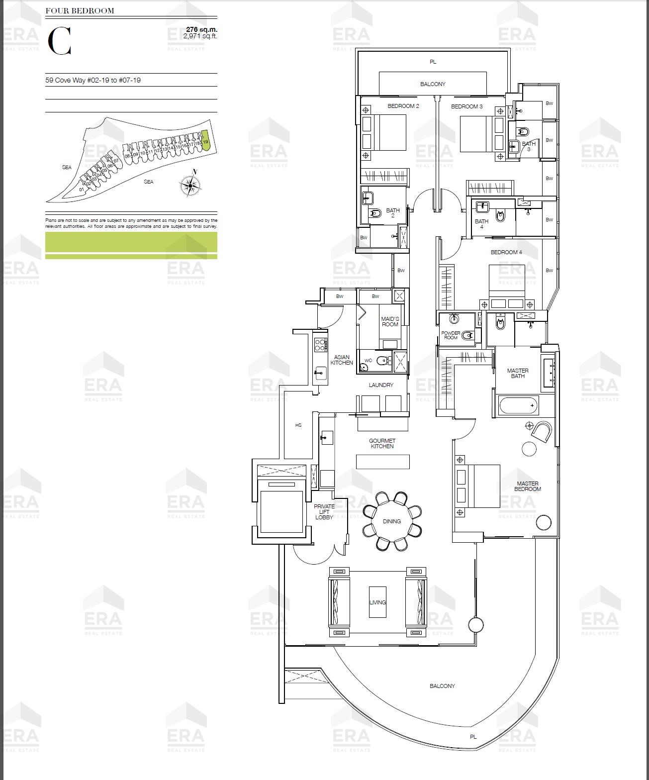 C · 2,971 sqft floor plan
