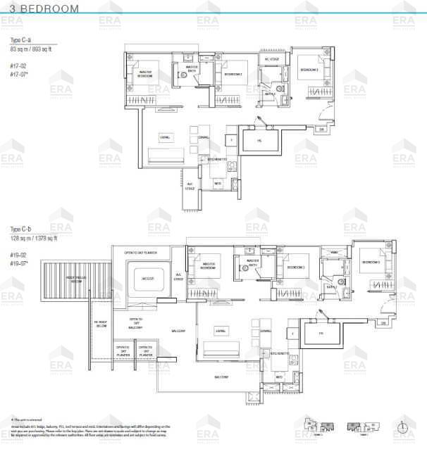 C-a · 893 sqft floor plan