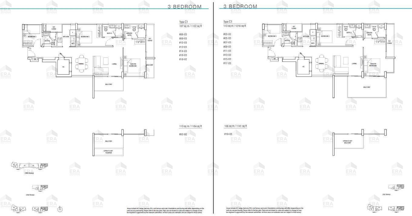 C1 · 1,184 sqft floor plan