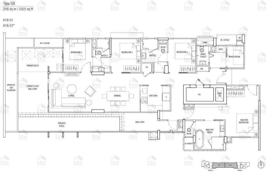 SA · 2,325 sqft floor plan