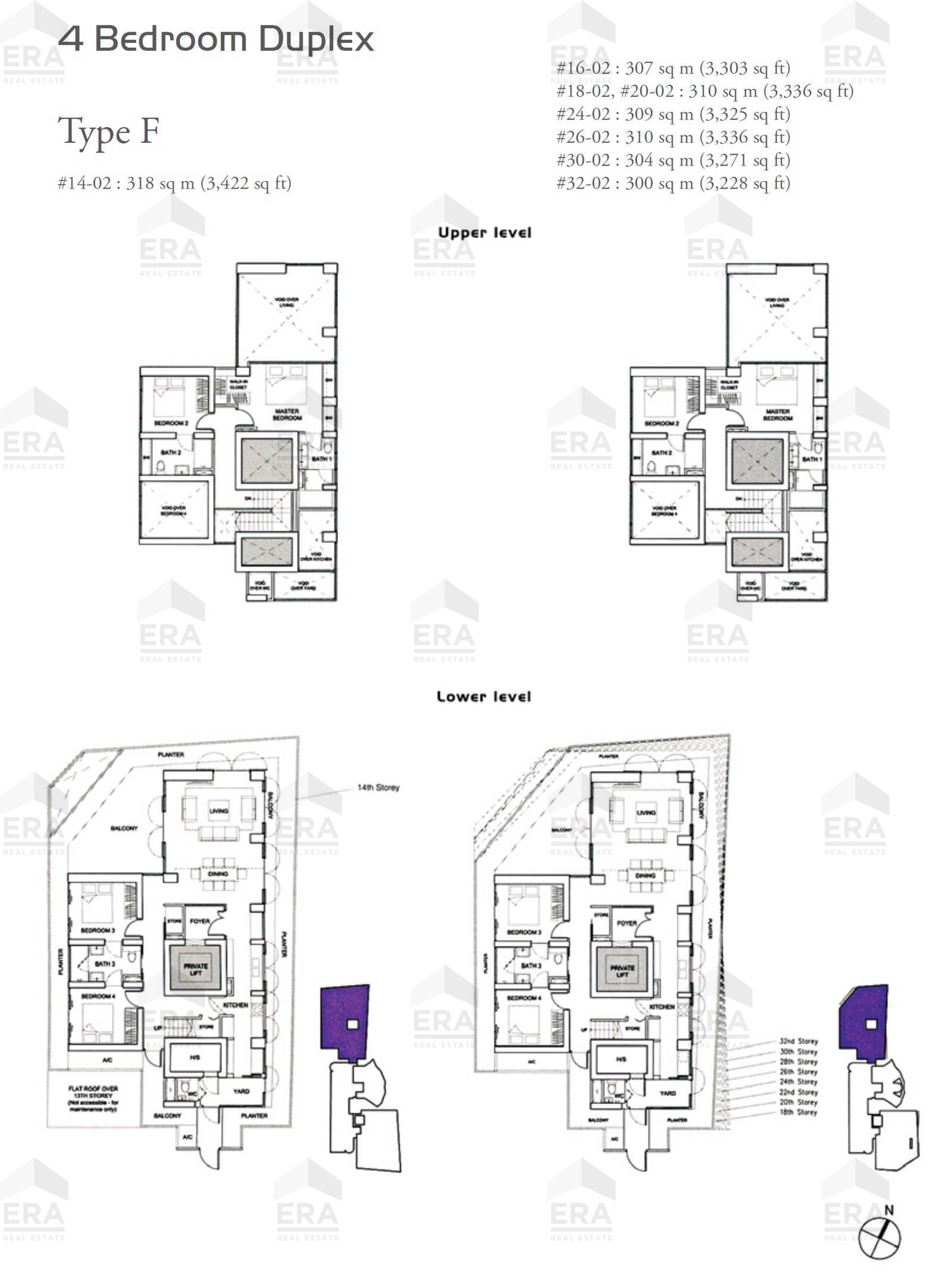 F · 3,422 sqft floor plan