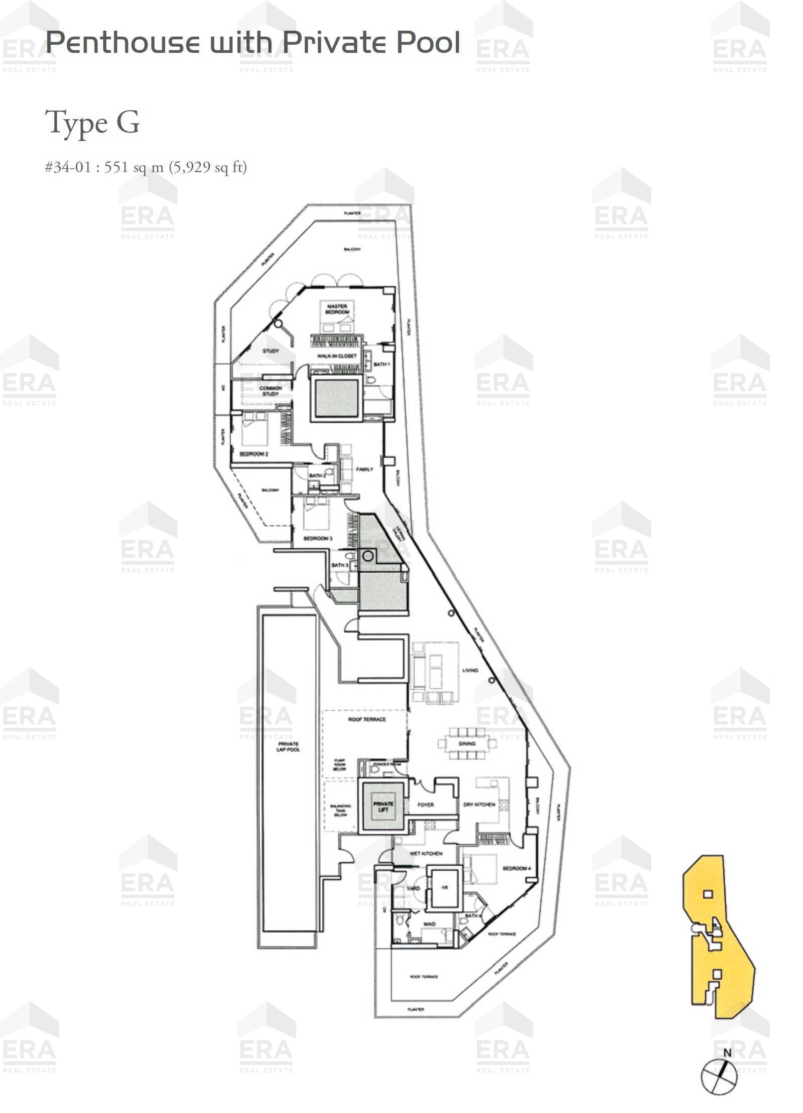 G · 5,929 sqft floor plan