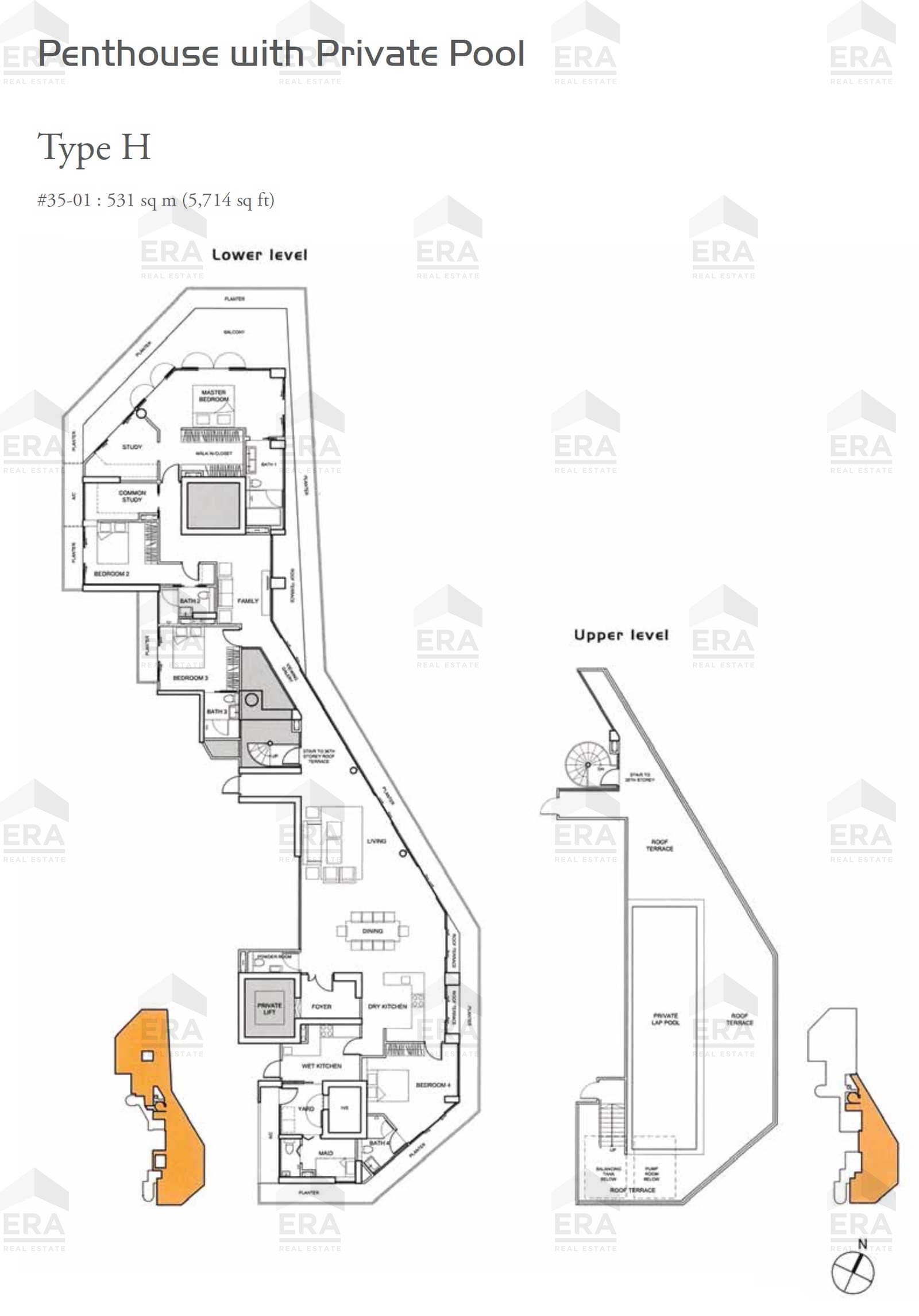H · 5,714 sqft floor plan