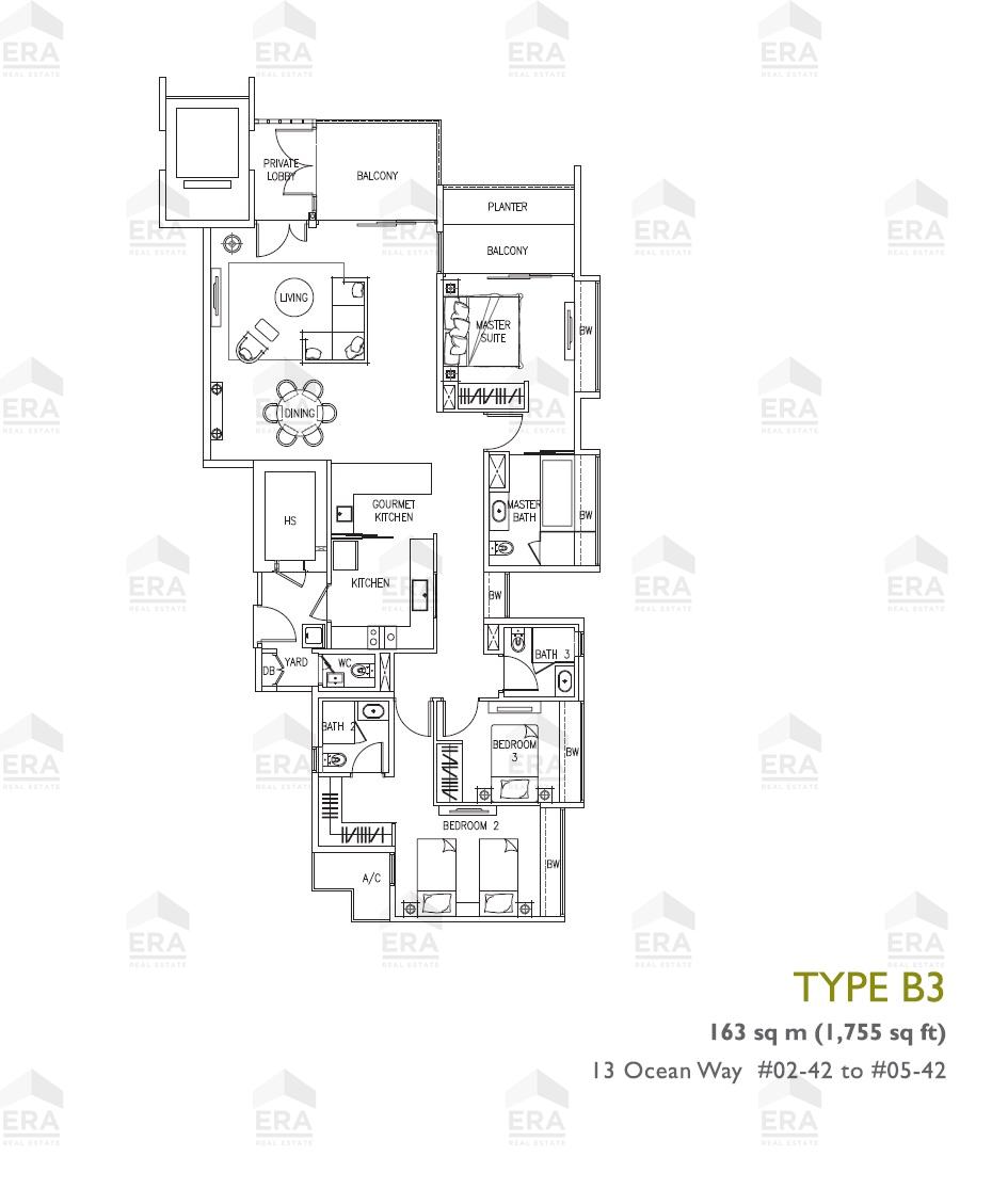 B3 · 1,755 sqft floor plan