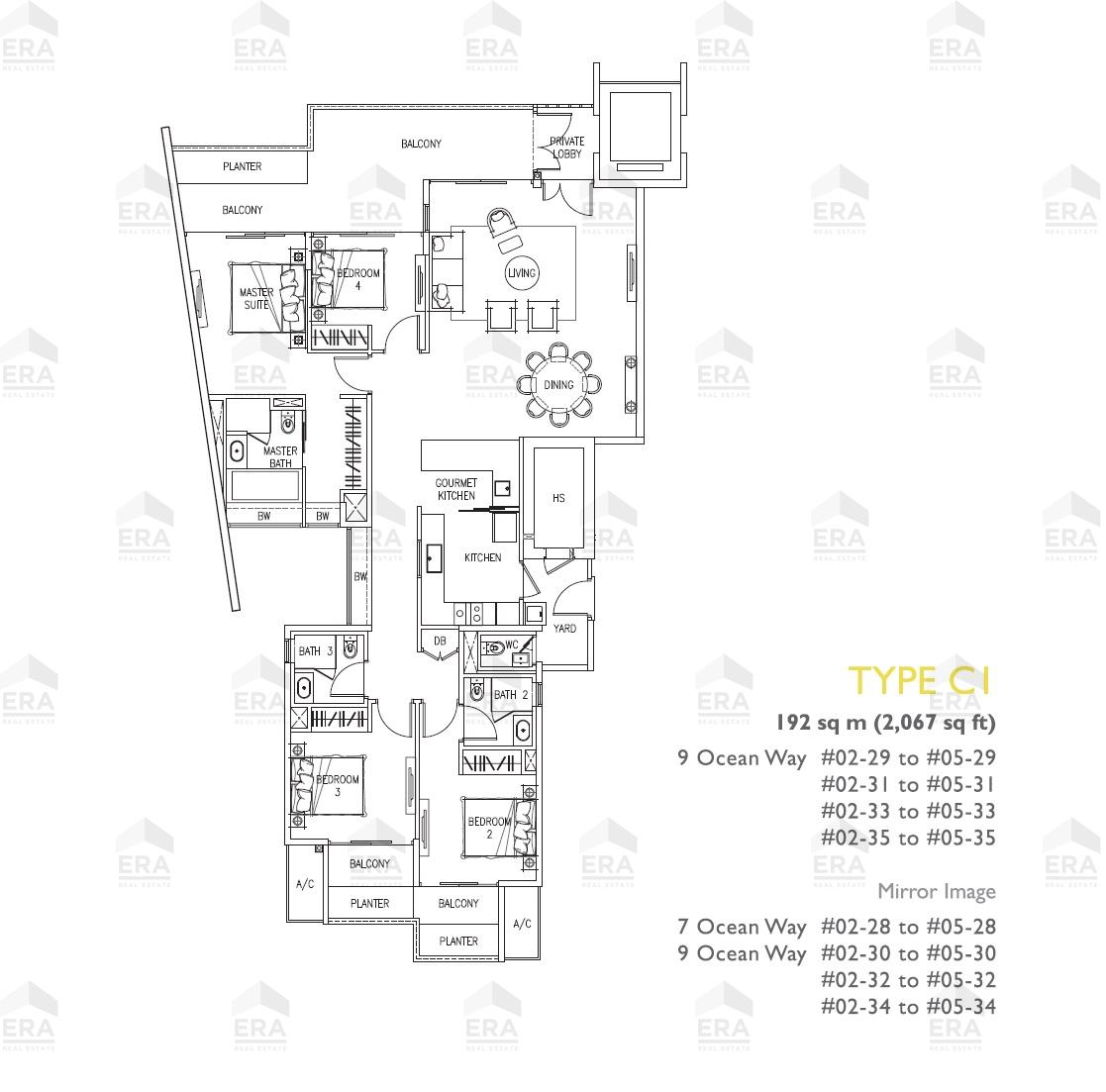 C1 · 2,067 sqft floor plan