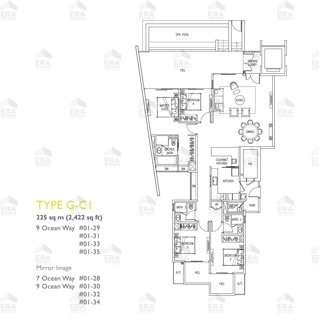 G-C1 · 2,422 sqft floor plan