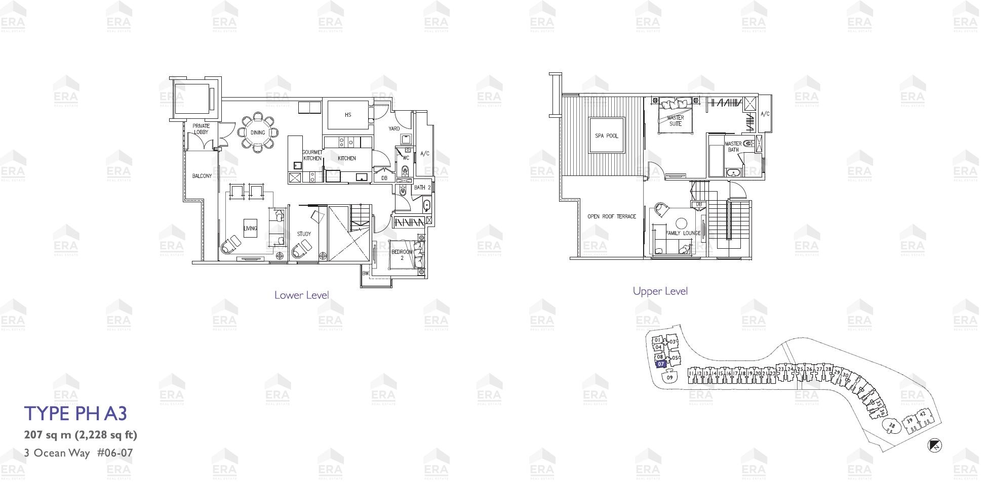 PH A3 · 2,228 sqft floor plan