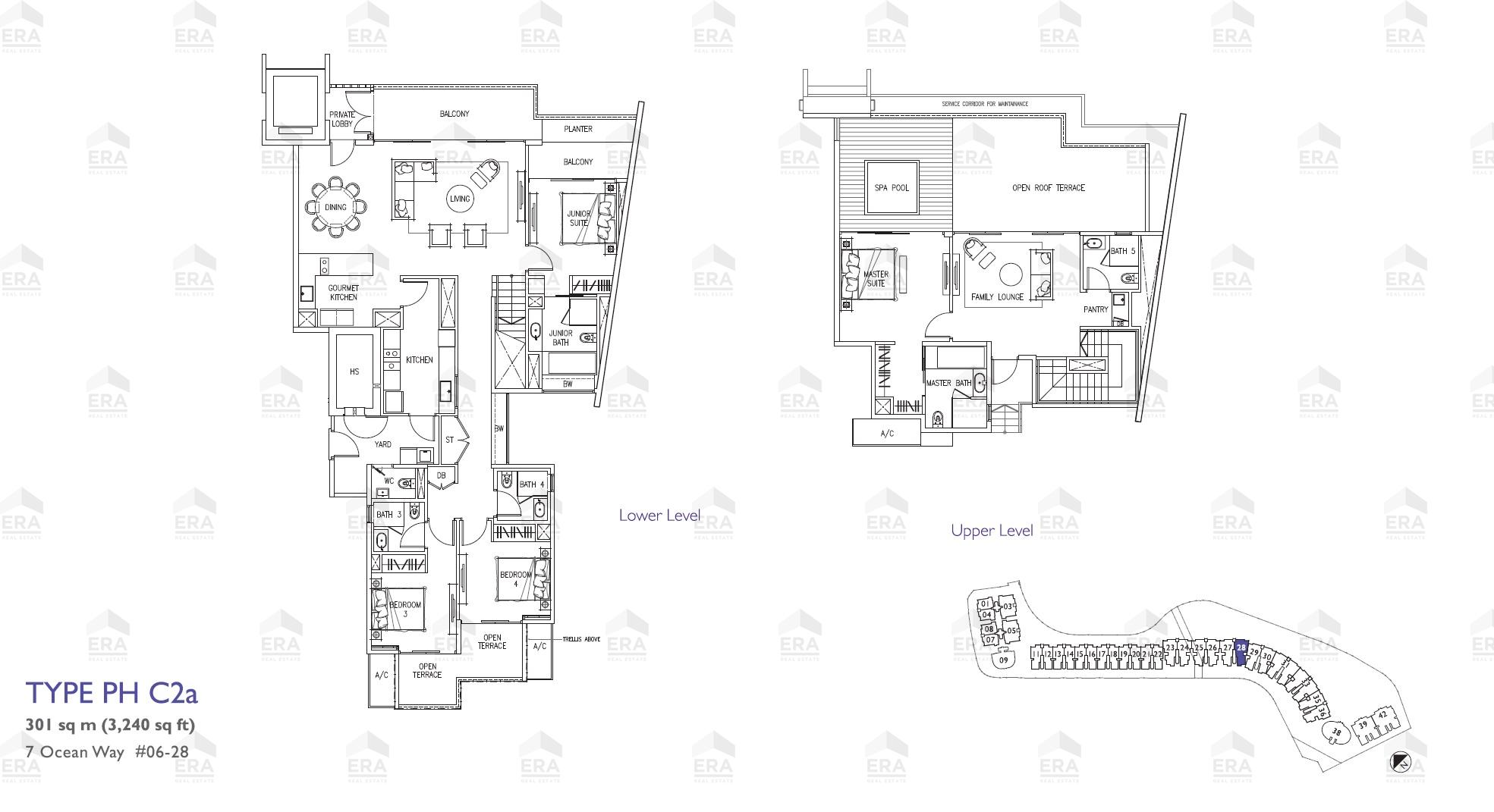 PH C2a · 3,240 sqft floor plan