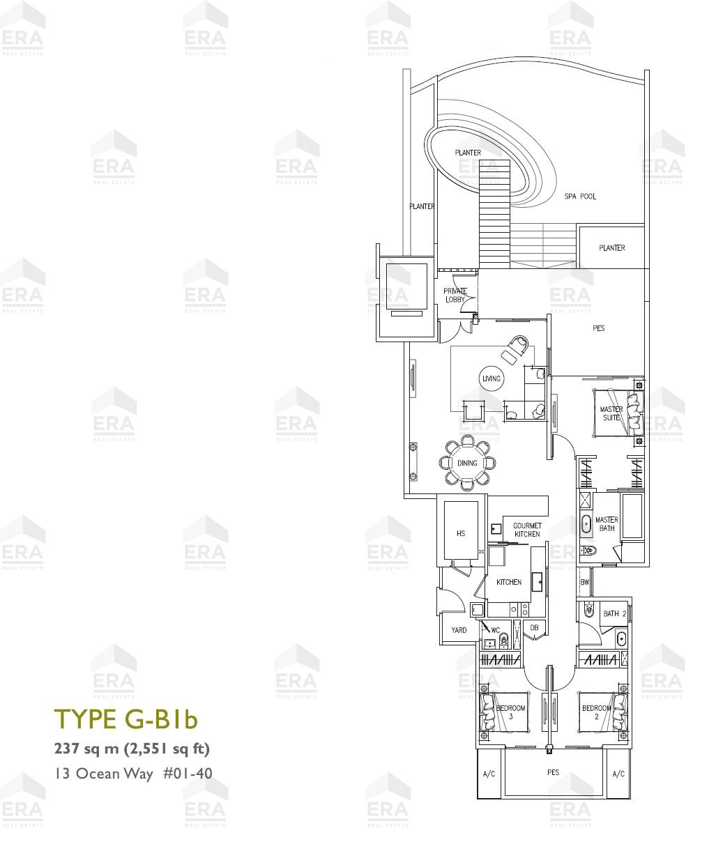 G-B1b · 2,551 sqft floor plan