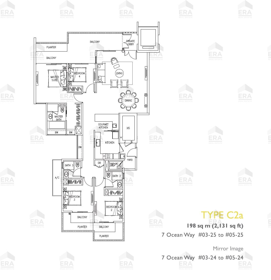 C2a · 2,131 sqft floor plan