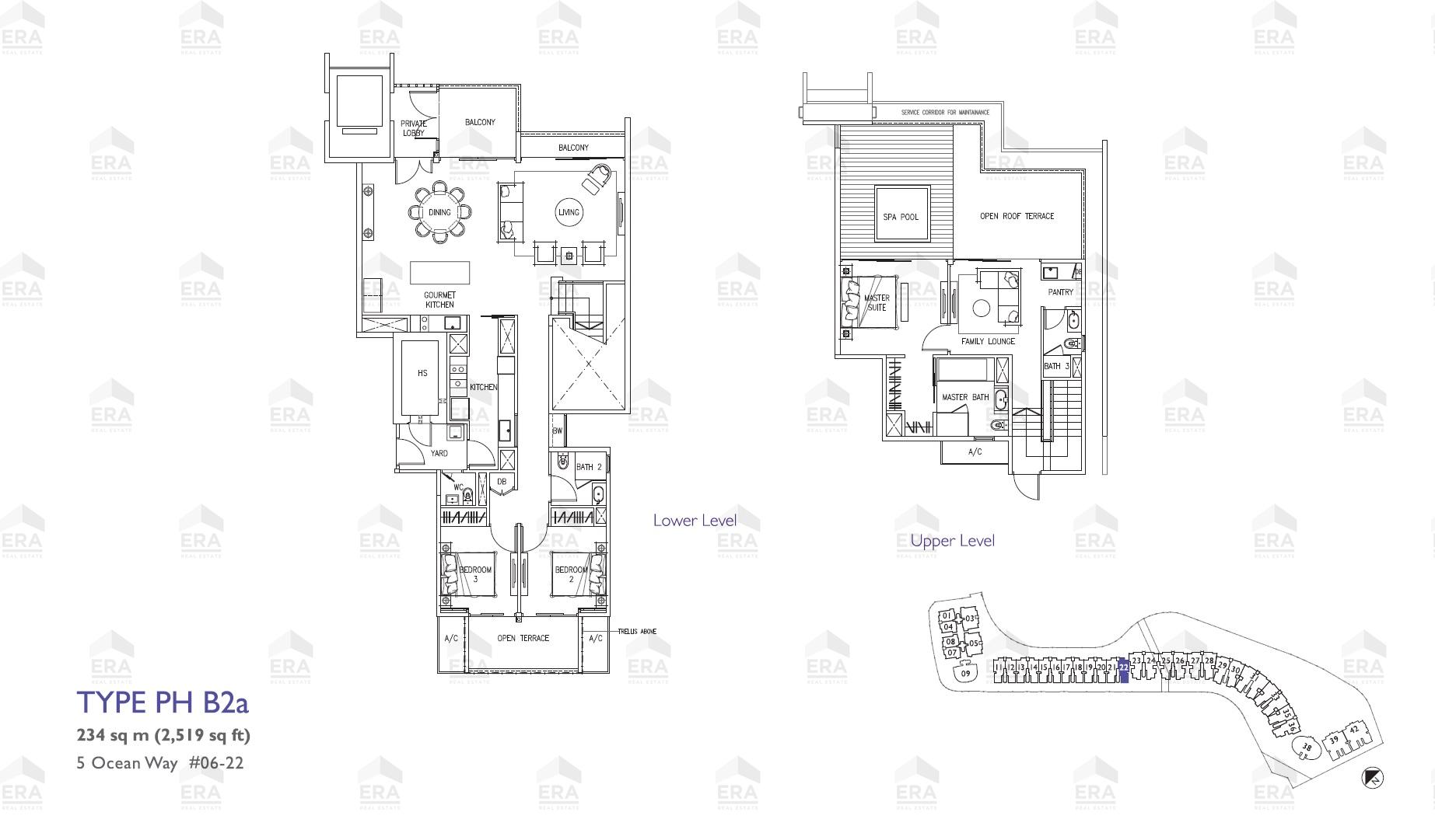 PH B2a · 2,519 sqft floor plan