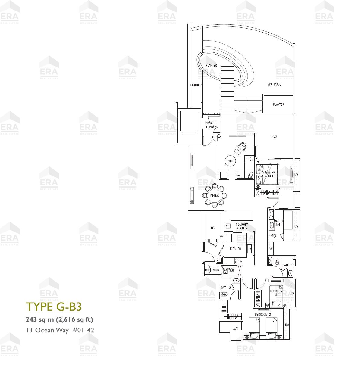 G-B3 · 2,616 sqft floor plan