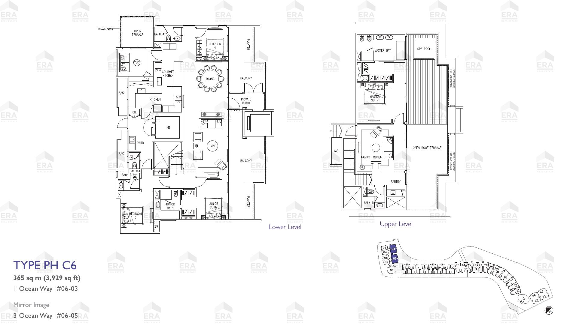PH C6 · 3,929 sqft floor plan