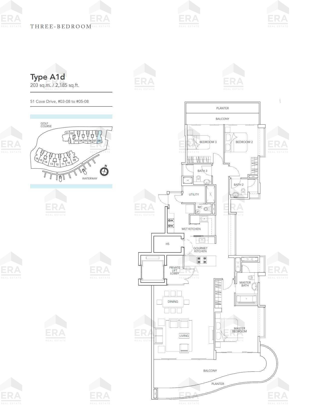 A1d · 2,185 sqft floor plan